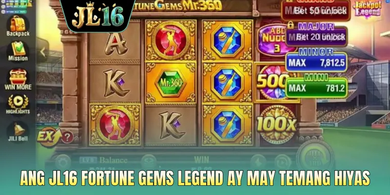Ang JL16 fortune gems legend ay may temang hiyas
