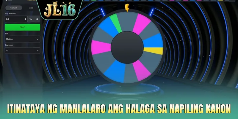 Itinataya ng manlalaro ang halaga sa napiling kahon