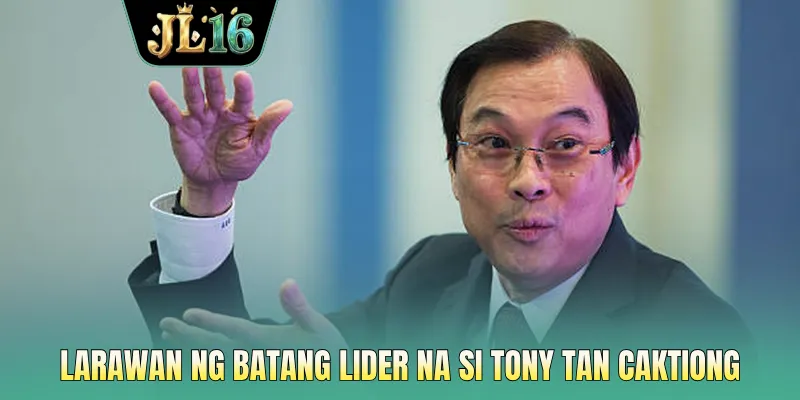 Larawan ng batang lider na si Tony Tan Caktiong