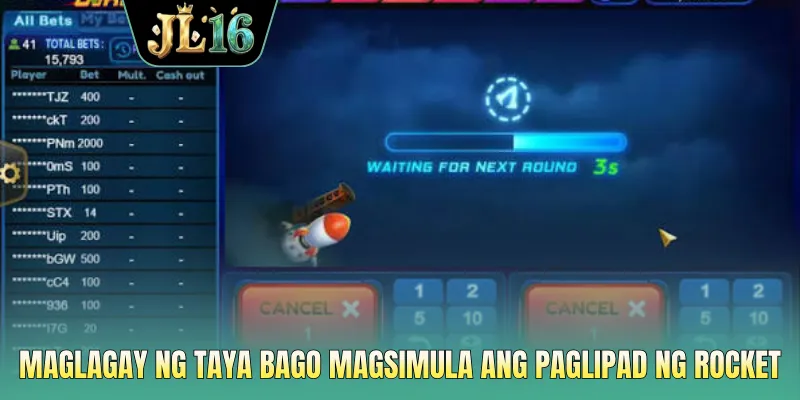 Maglagay ng taya bago magsimula ang paglipad ng rocket