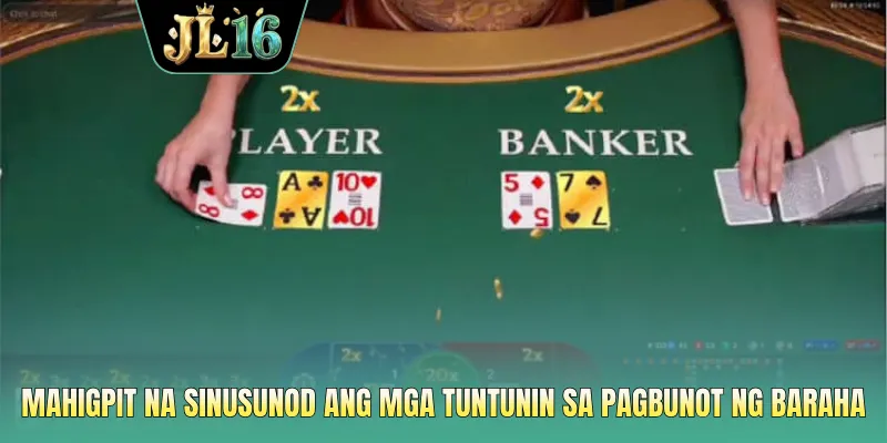 Mahigpit na sinusunod ang mga tuntunin sa pagbunot ng baraha