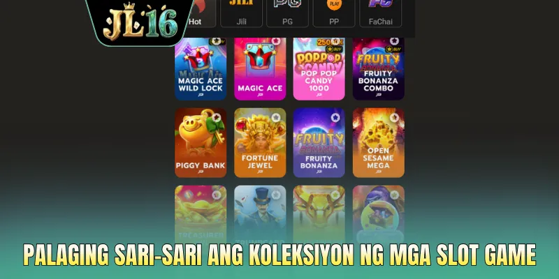 Palaging sari-sari ang koleksiyon ng mga slot game
